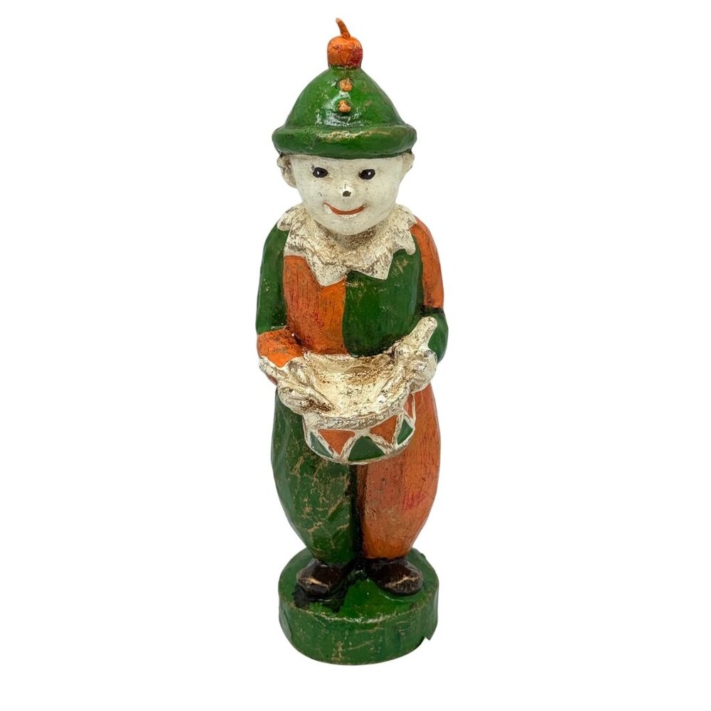 Villeroy & Boch Vtg Boy Clown Candle Brown/Green 7.5" Tall Handpainted NOS